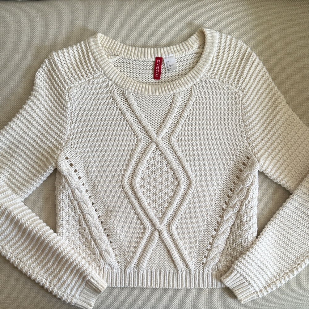H&M Cream Cable Knit Sweater